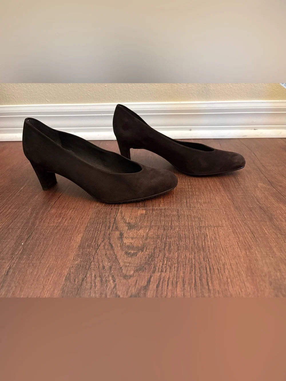 Stuart Weitzman Brown Suede Block Heel Pumps Size 7